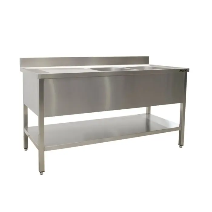 SARO Spültisch 2 Becken, links - B 1800 x T 600 mm Angebot