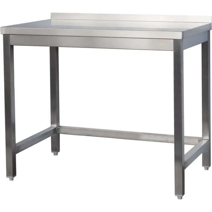 Top-Preis Edelstahl Arbeitstisch mit Aufkantung verschweißt, Bautiefe 800 mm, ohne Grundboden, AISI 304, 1400 x 800 x 850