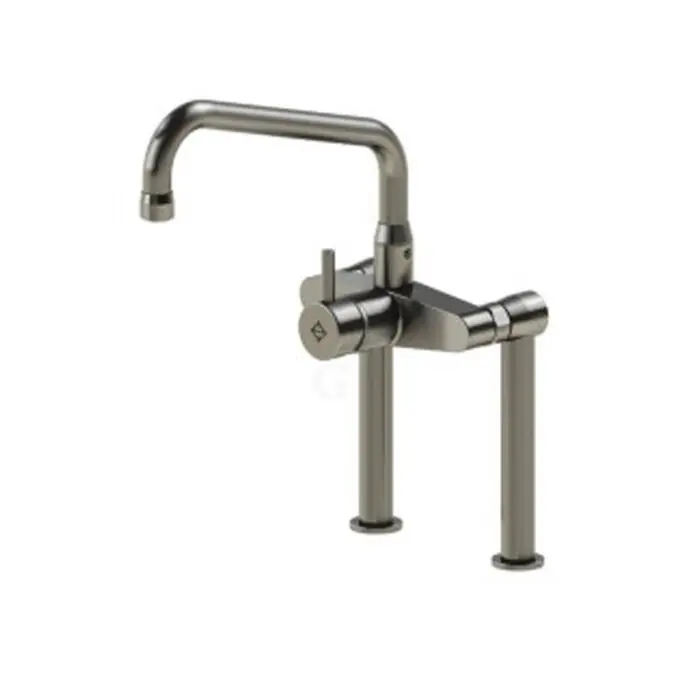 Echtermann Einhebel-Standbatterie 1\\/2 Zoll auf Säulen mit HU-Auslauf, A= 360 mm, H= 260 mm Knallerangebot