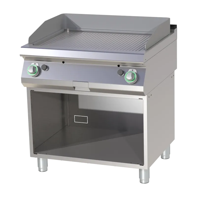 Aktuell Grillplatte geriffelt verchromt mit Unterbau | RM – FTRC 780 G