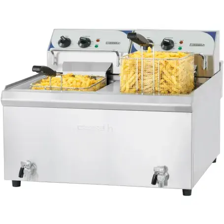 Aktuell FRITTEUSE PROFI 2 X 10L MIT ABLASSHAHN