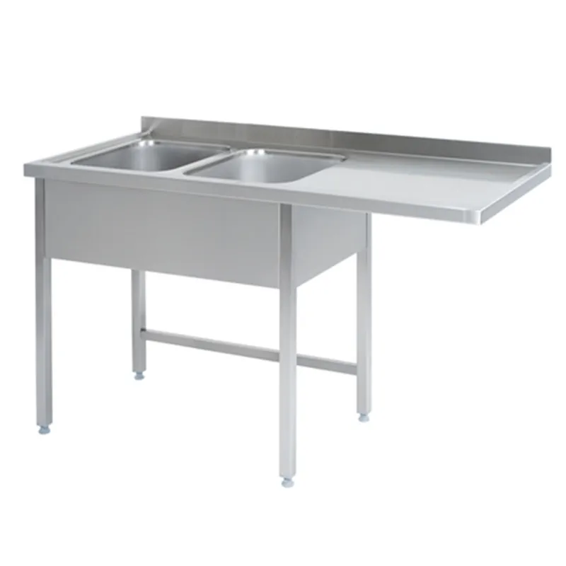 Abverkauf Doppel spülcenter ohne Bodenregal mit (Ablage rechts) – 1500 x 600 x 900 mm