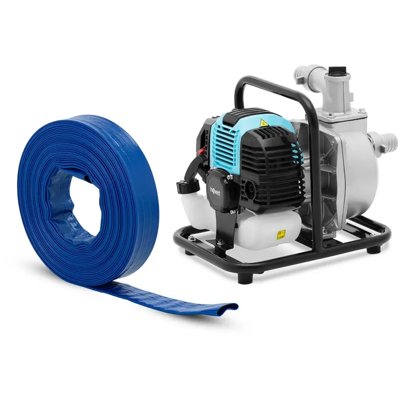 Wasserpumpe – 1,35 kW – 15 m³/h – mit Flachschlauch – 1 1/2″ – 20 m – 0 – 7 bar Neu