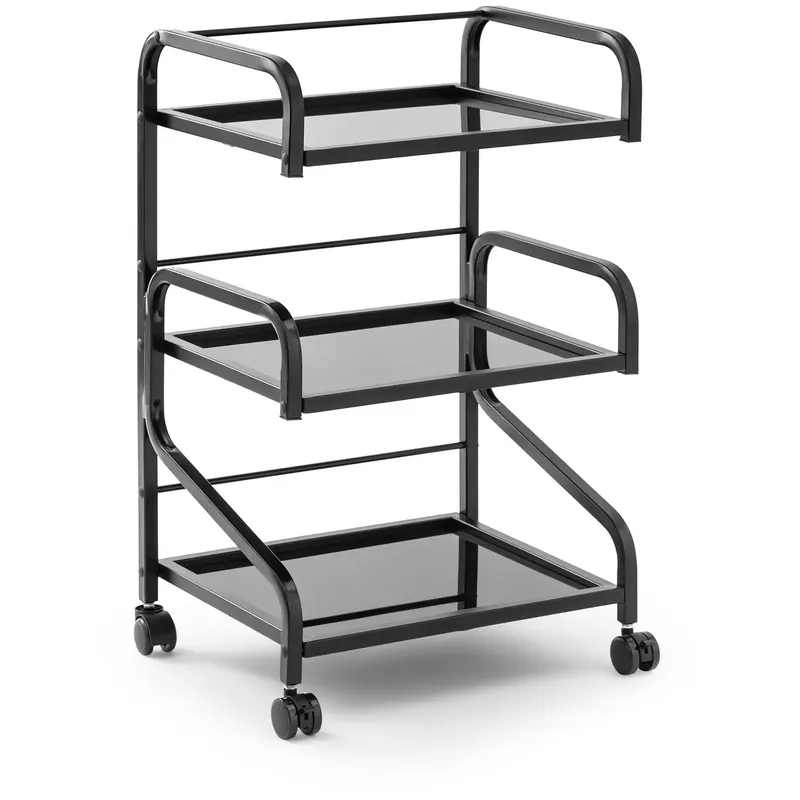 Kosmetikwagen – 3 Glasablagen – 40 x 50 x 82 cm – Schwarz Jetzt Kaufen