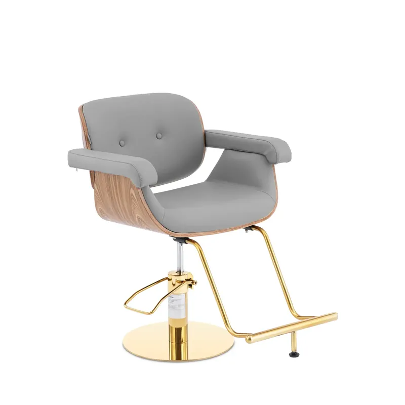Mega-Angebot Friseurstuhl mit Fußstütze – 830 – 980 mm – 200 kg – Golden, Grau